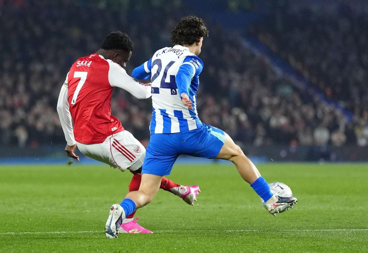 开云体育官网-3球4助攻，萨卡生涯英超对阵布莱顿造7球所有对手第三多